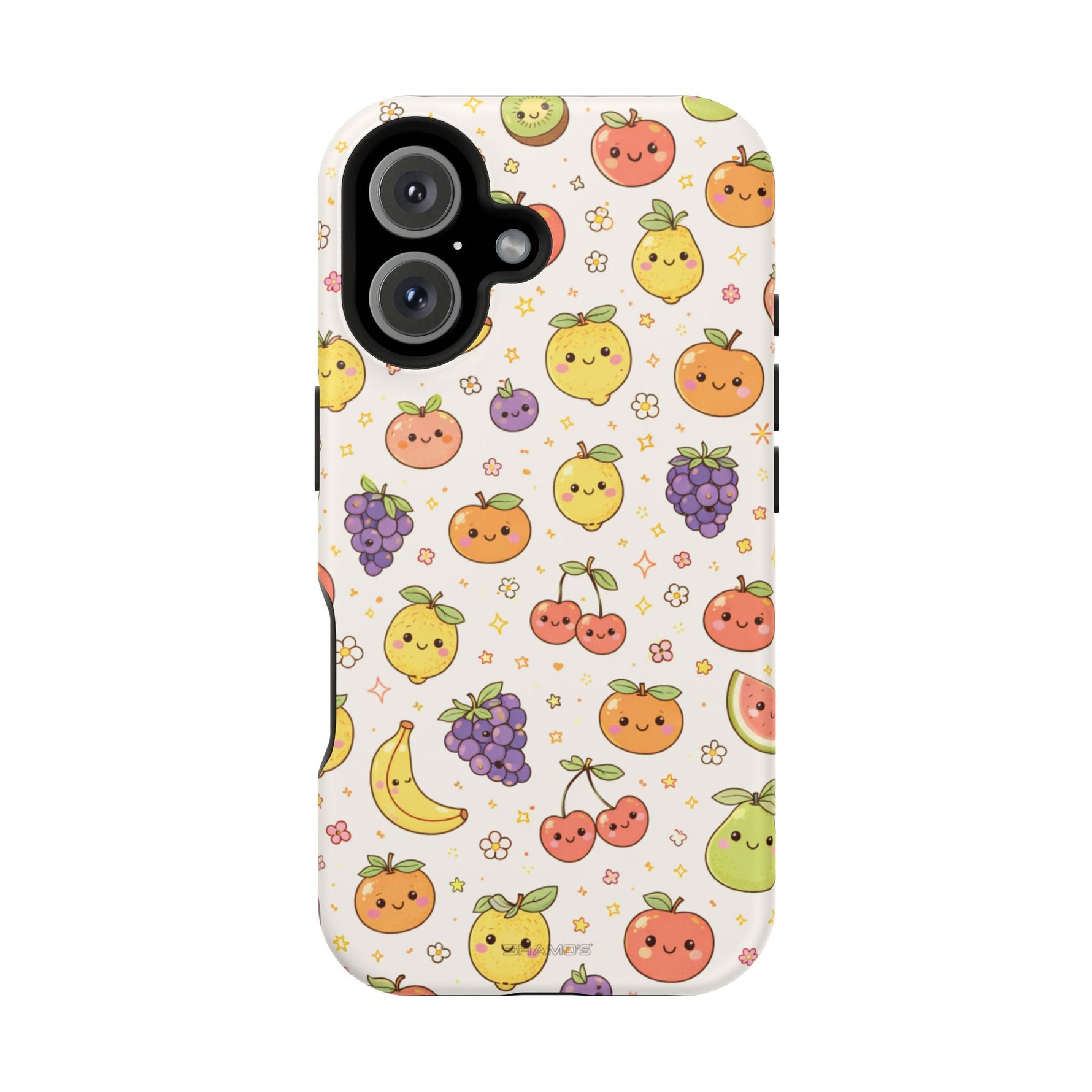 Cute Kawaii Fun Fruit Pattern Magnetic Impact-Resistant iPhone Case with MagSafe Compatibility