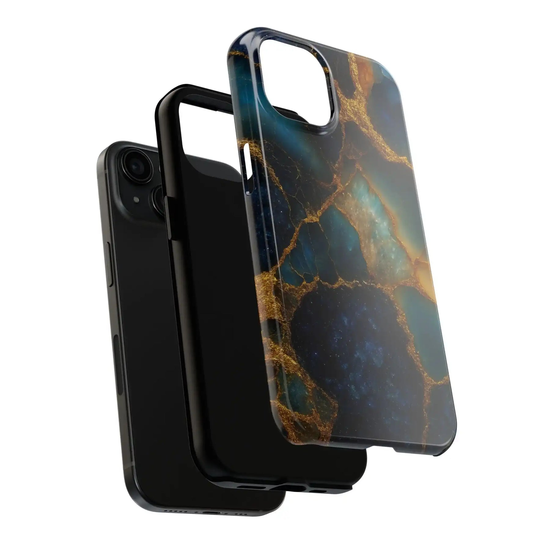 Blue Gold Agate Tough Phone Case Marble Stone Design  Shamo's