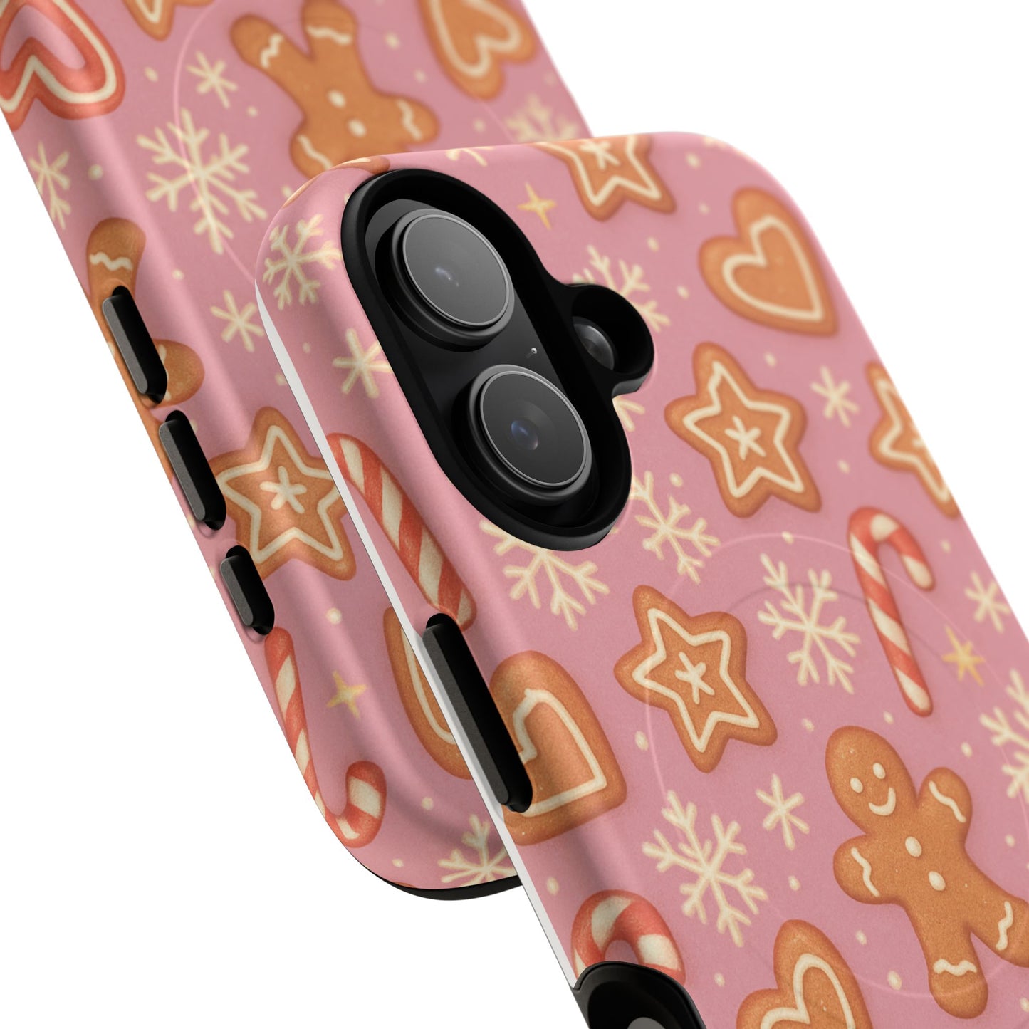 Pink Gingerbread Holiday iPhone Case with MagSafe compatibility
