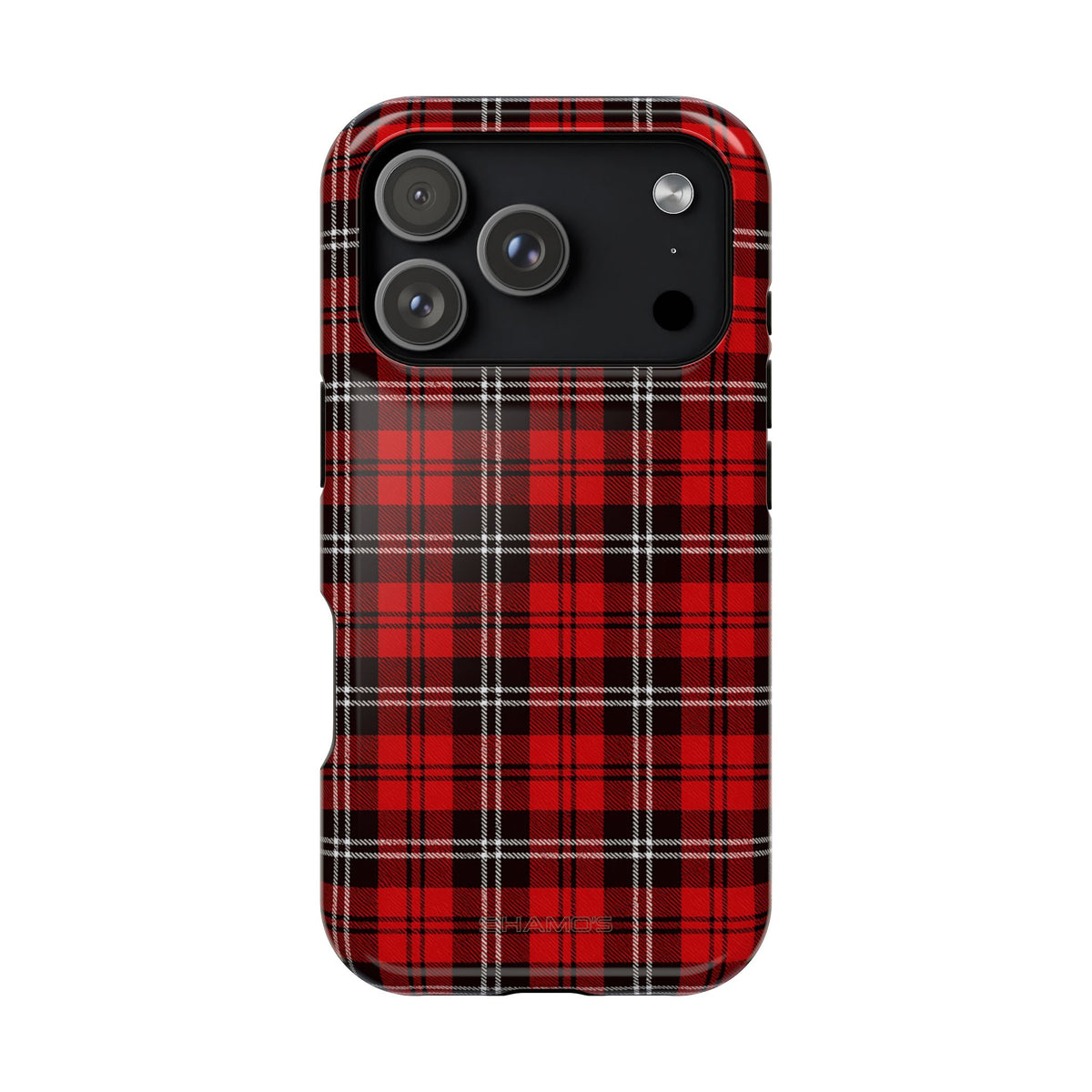 Funda para iPhone resistente a impactos con cuadros escoceses rojos | Compatibilidad con MagSafe