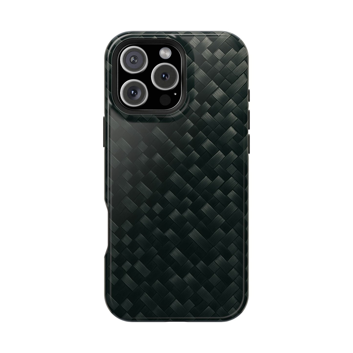 Dark Carbon Fiber Texture Magnetic Impact-Resistant iPhone Case | MagSafe compatible  Shamo's iPhone 16 Pro Max / Glossy