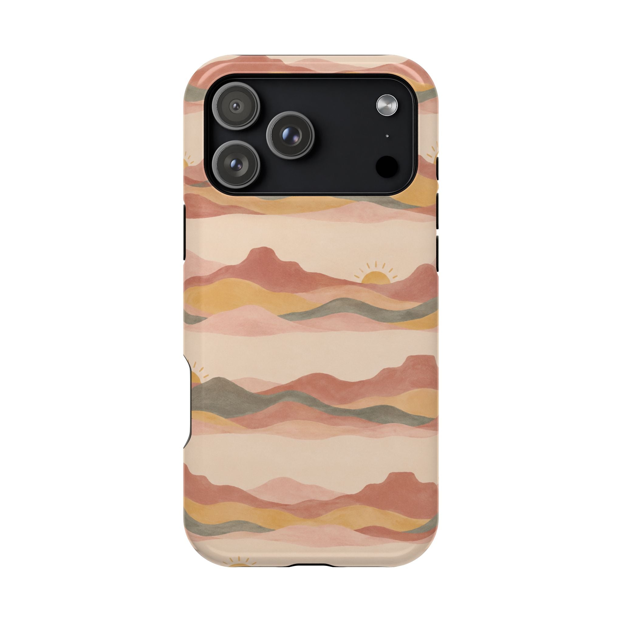 Sunset Trails – Desert Landscape MagSafe Phone Case, glossy iPhone 18 Pro Max, rear view