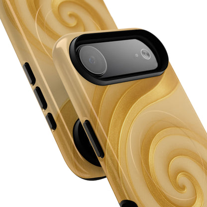Luxury Series Swirl Gold iPhone Case compatible with MagSafe