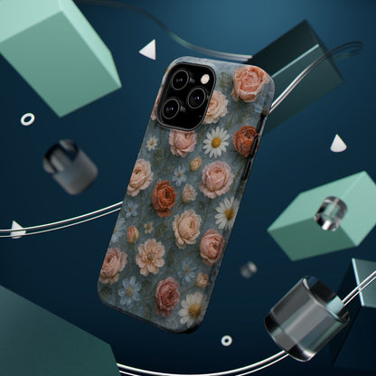 Frozen Floral Vintage Roses & Daisies iPhone Case with MagSafe compatibility  Shamo's