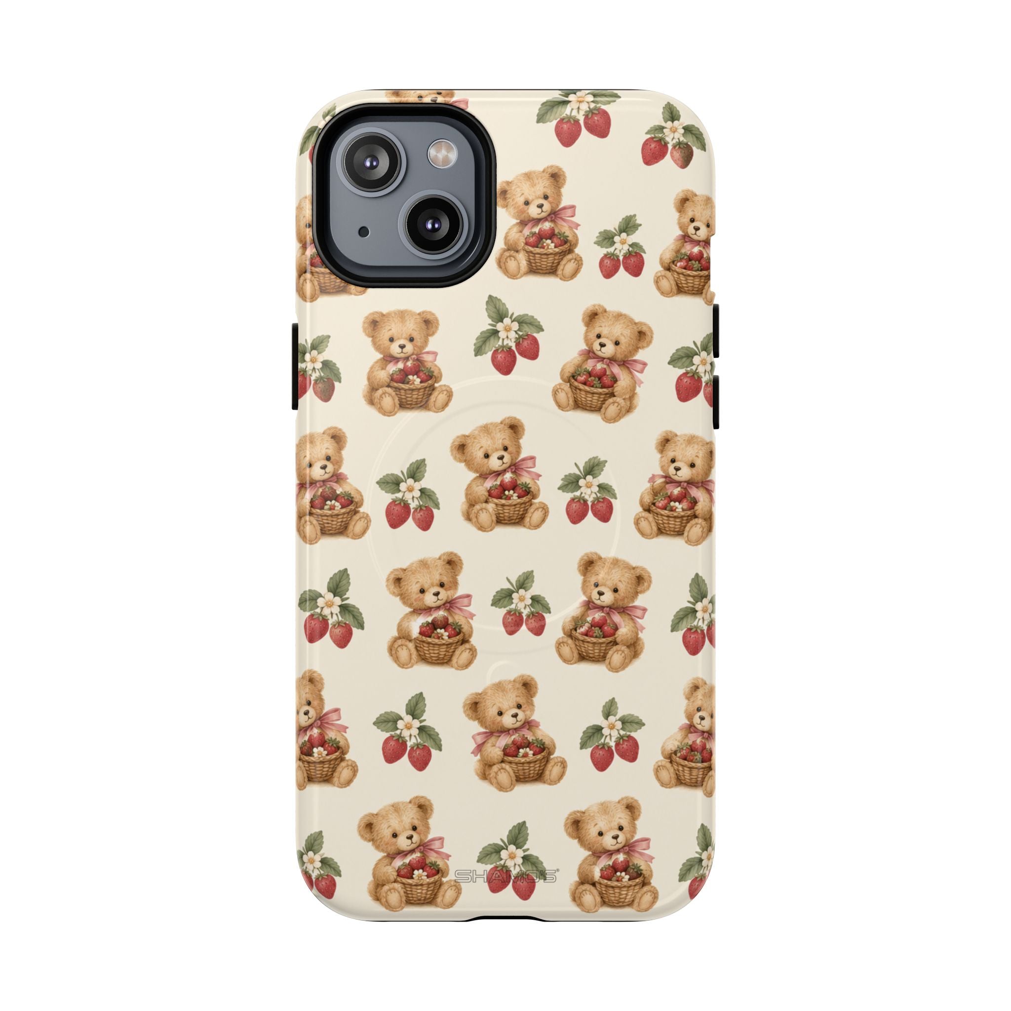 Knuffelbeer-bessenmand iPhone-hoesje met MagSafe