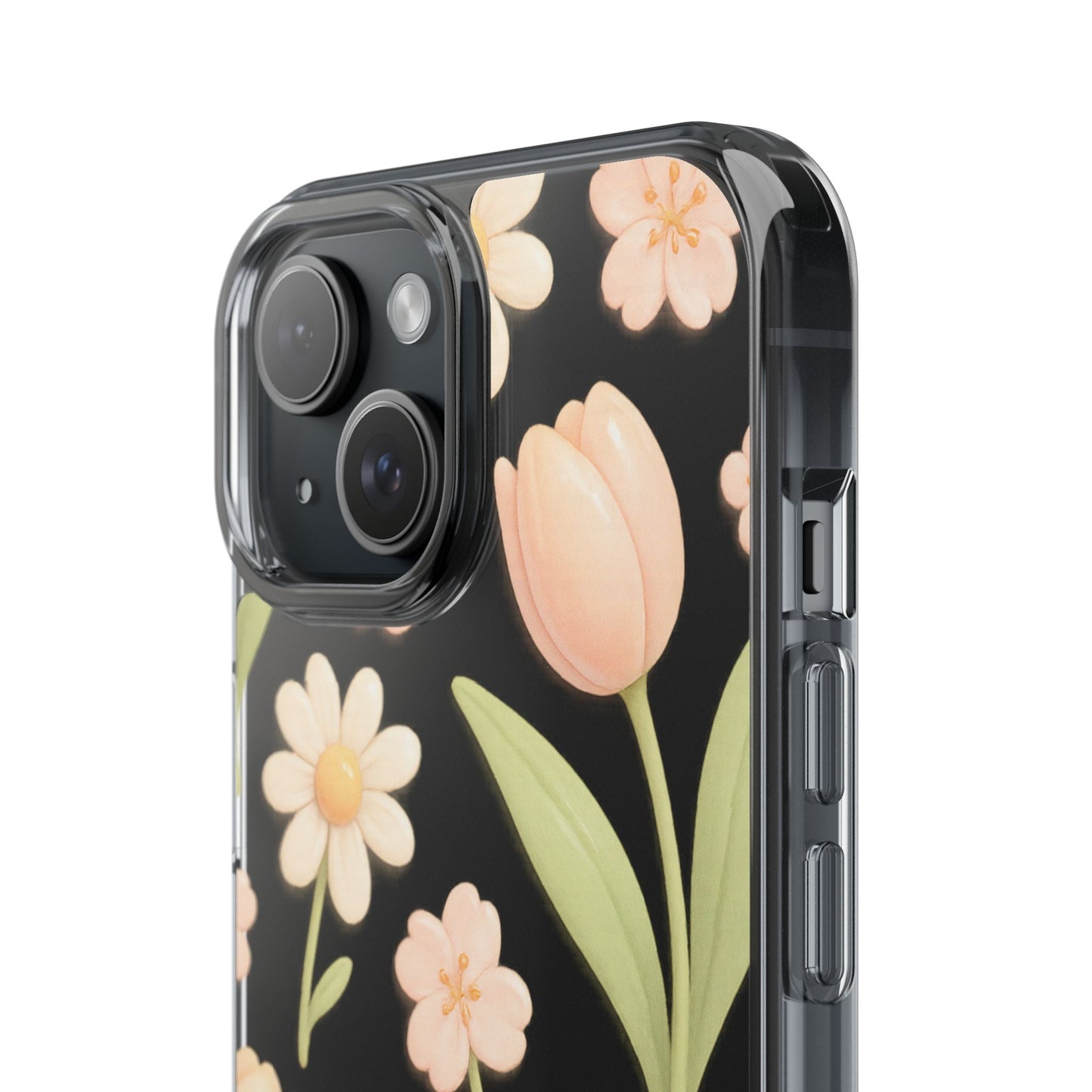 Floral Impact-Resistant Clear iPhone Case