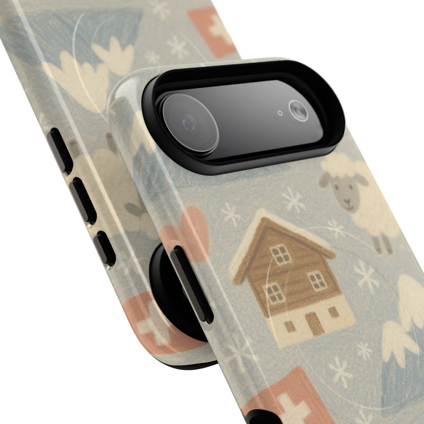 Swiss Chalet Sheep Pattern Tough MagSafe iPhone Case