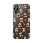 Romantic Teddy Bear Impact-Resistant Phone Case with Heart Design