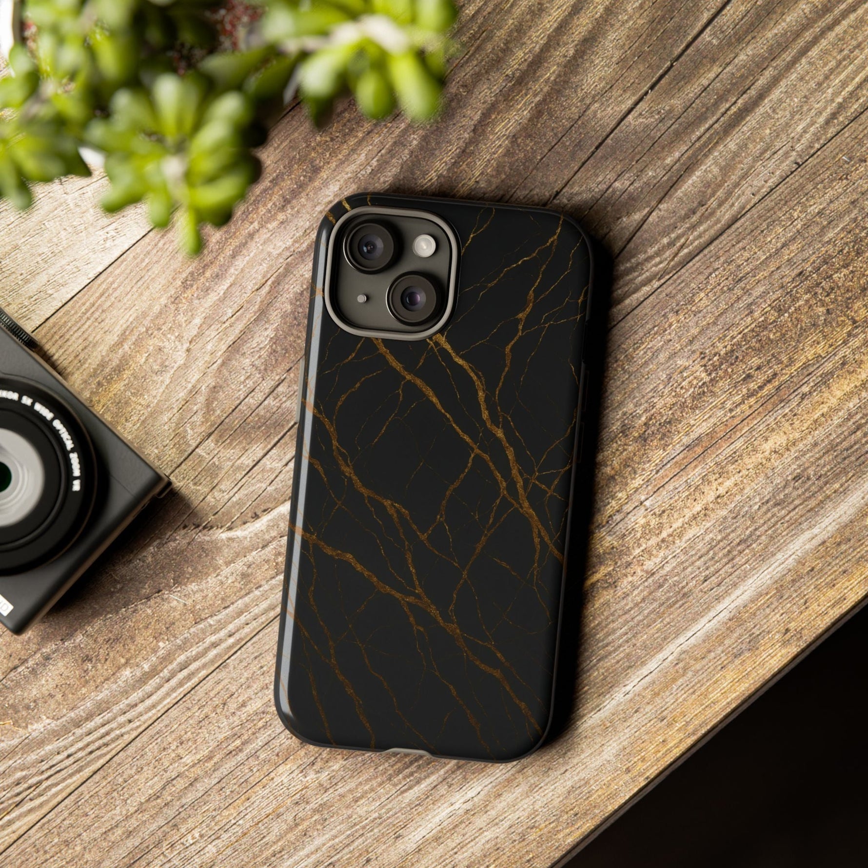 Black Marble Tough iPhone Case  Shamo's