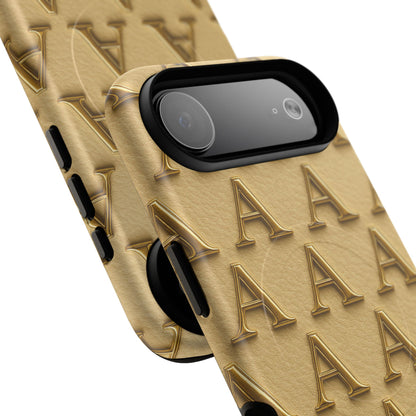 Gold Monogram 'A' iPhone Case with MagSafe