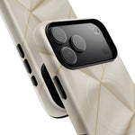 Beige Gold Geometric Luxury Series iPhone Case with MagSafe  Shamo's