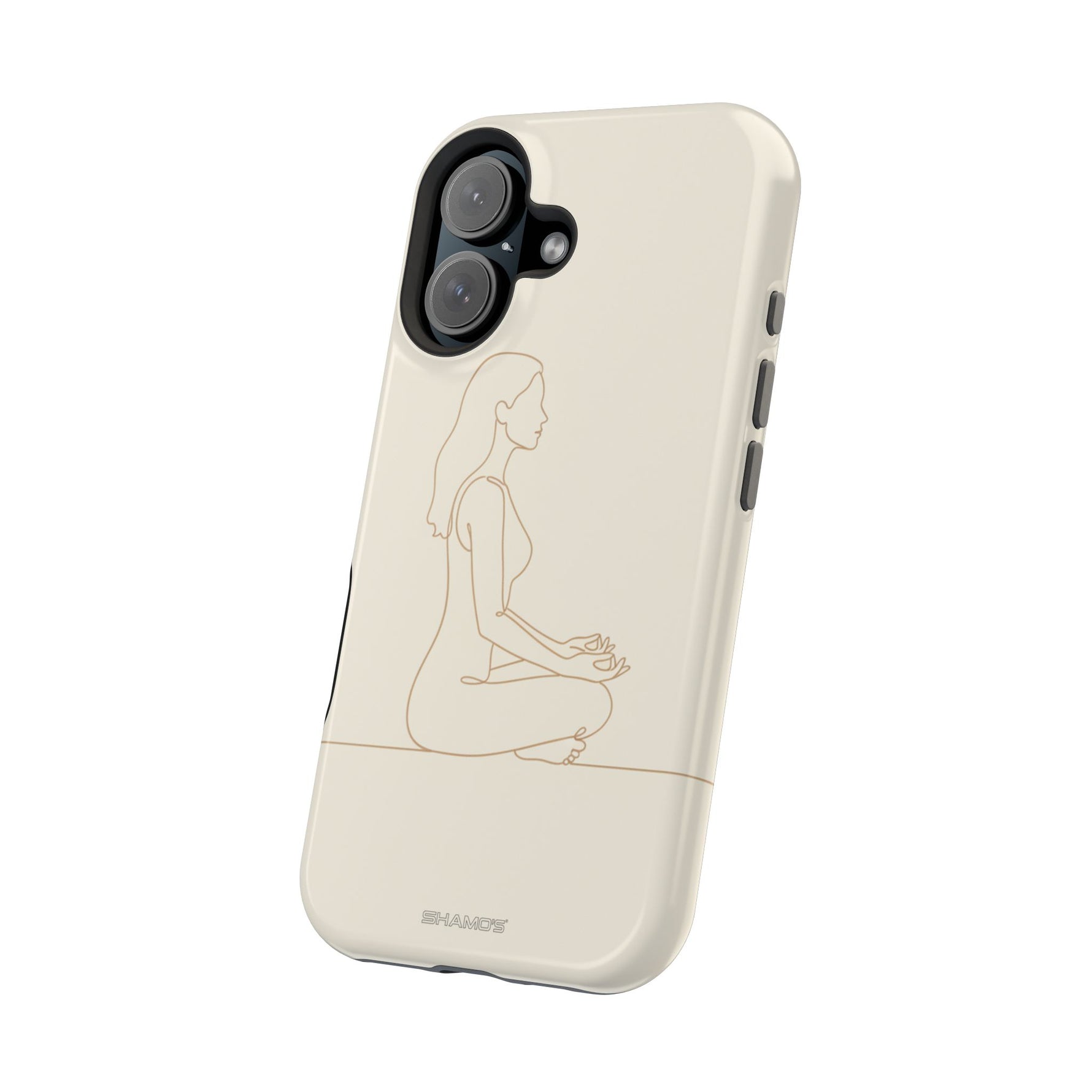 Meditation Line Art Minimalist Magnetic Impact Phone Case, Protective MagSafe iPhone Cover