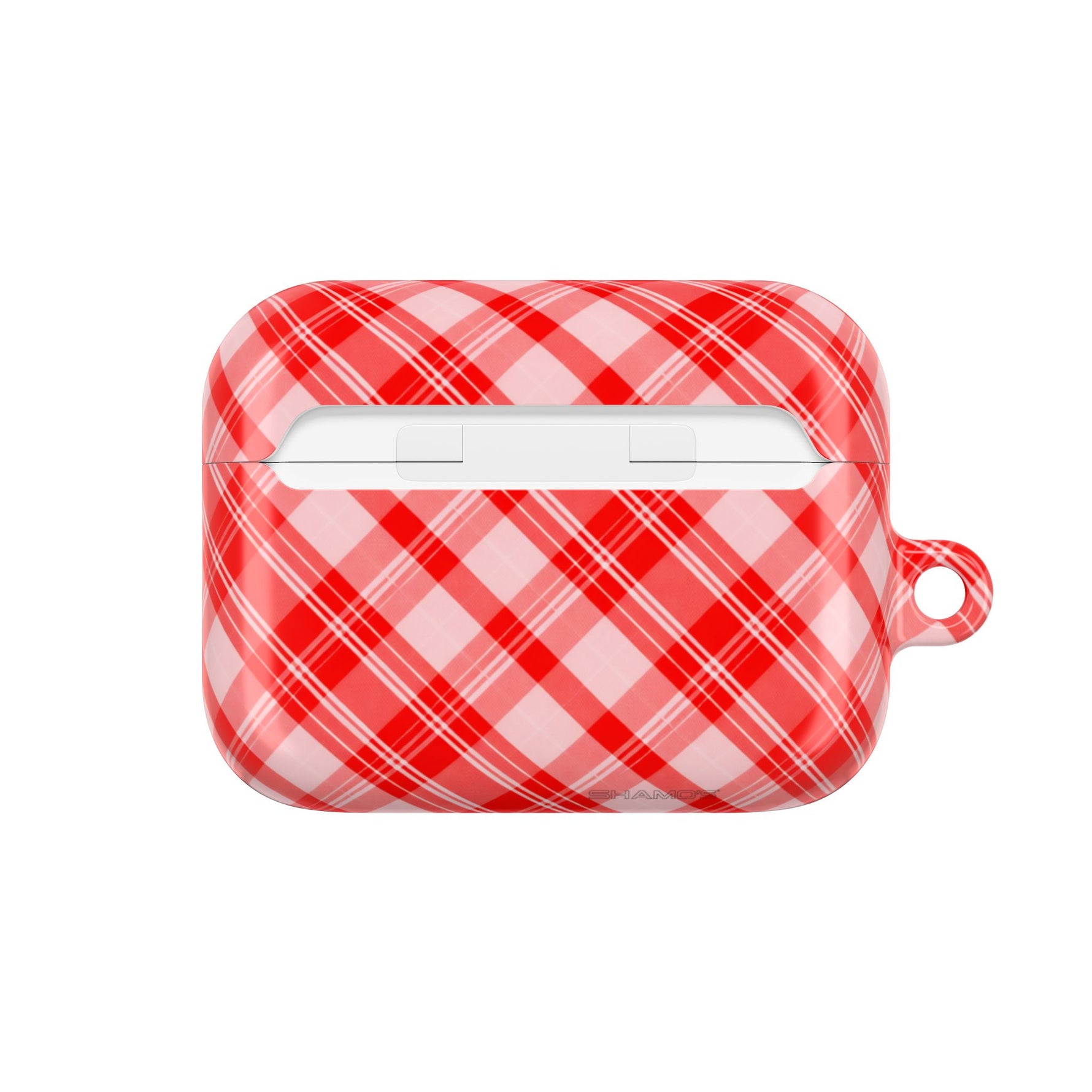 Red Plaid AirPod Case – Festive Check Pattern Protective Cover
