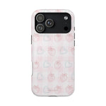 Strawberry Hearts MagSafe Compatible Phone Case | 'Paint it your way' Pink Plaid Impact-Resistant