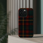 Plaid Impact-Resistant iPhone Case — Red Green Tartan Holiday Theme with MagSafe  Shamo's