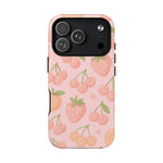 Cute Fruits iPhone Case - Colorful Cherry & Strawberry Design | MagSafe