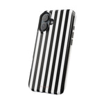 Striped MagSafe Compatible Magnetic Impact-Resistant Phone Case | Black & White Vertical Stripe (Noir Blanc) - iPhone 17 / Glossy - Shamo's