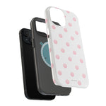 Pink Polka Dot Impact-Resistant Phone Case | MagSafe