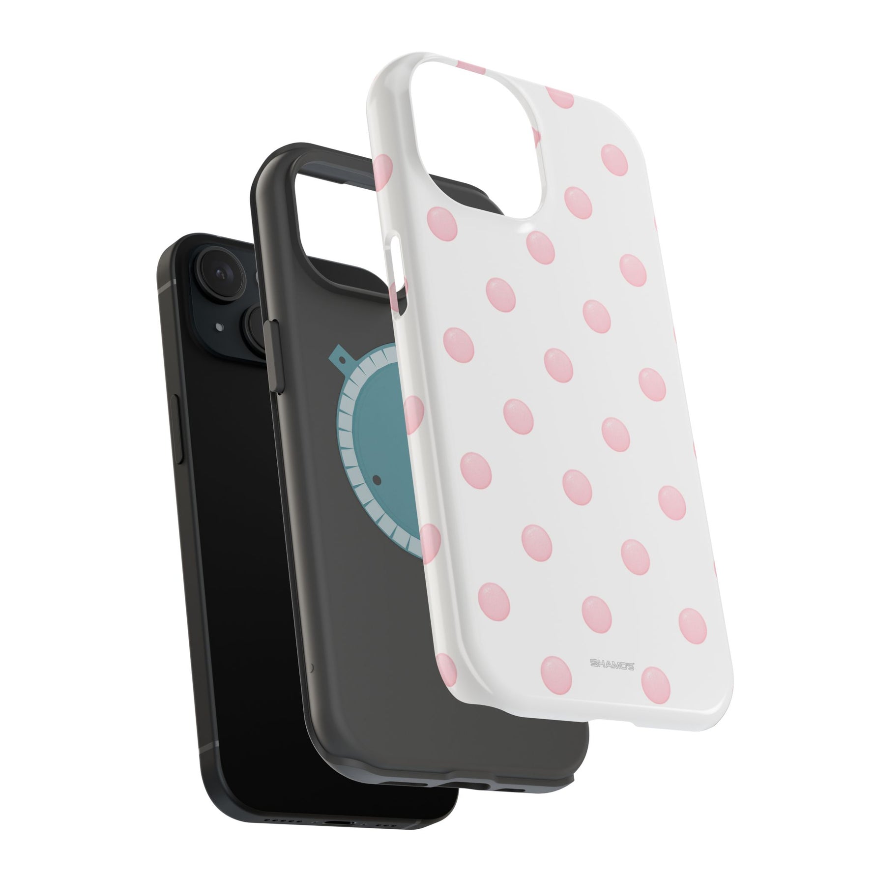 Pink Polka Dot Impact-Resistant Phone Case | MagSafe