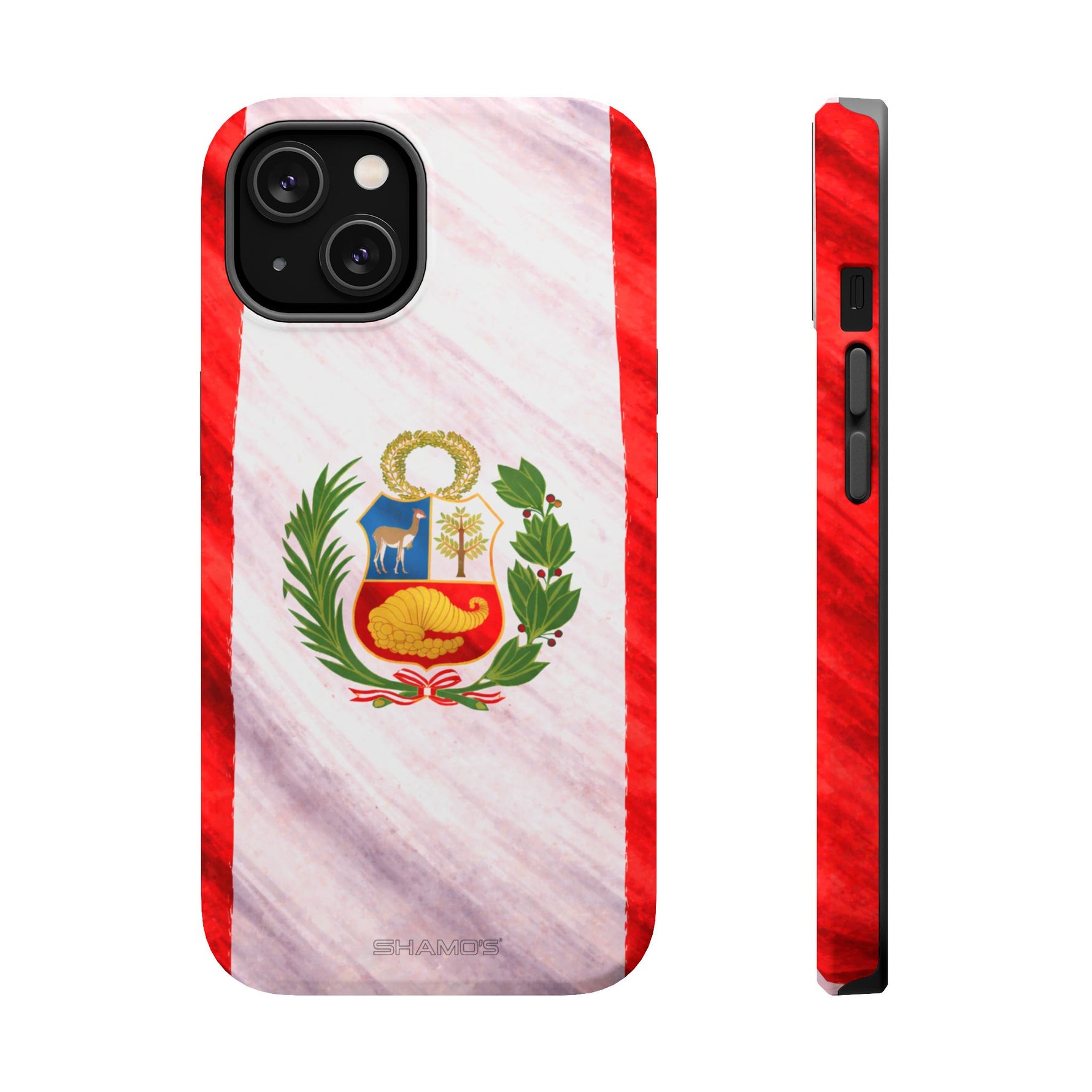 Peru Flag Magnetic Impact-Resistant Phone Case, Protective Patriotic Design, MagSafe Compatible - iPhone 14 / Matte - Shamo's