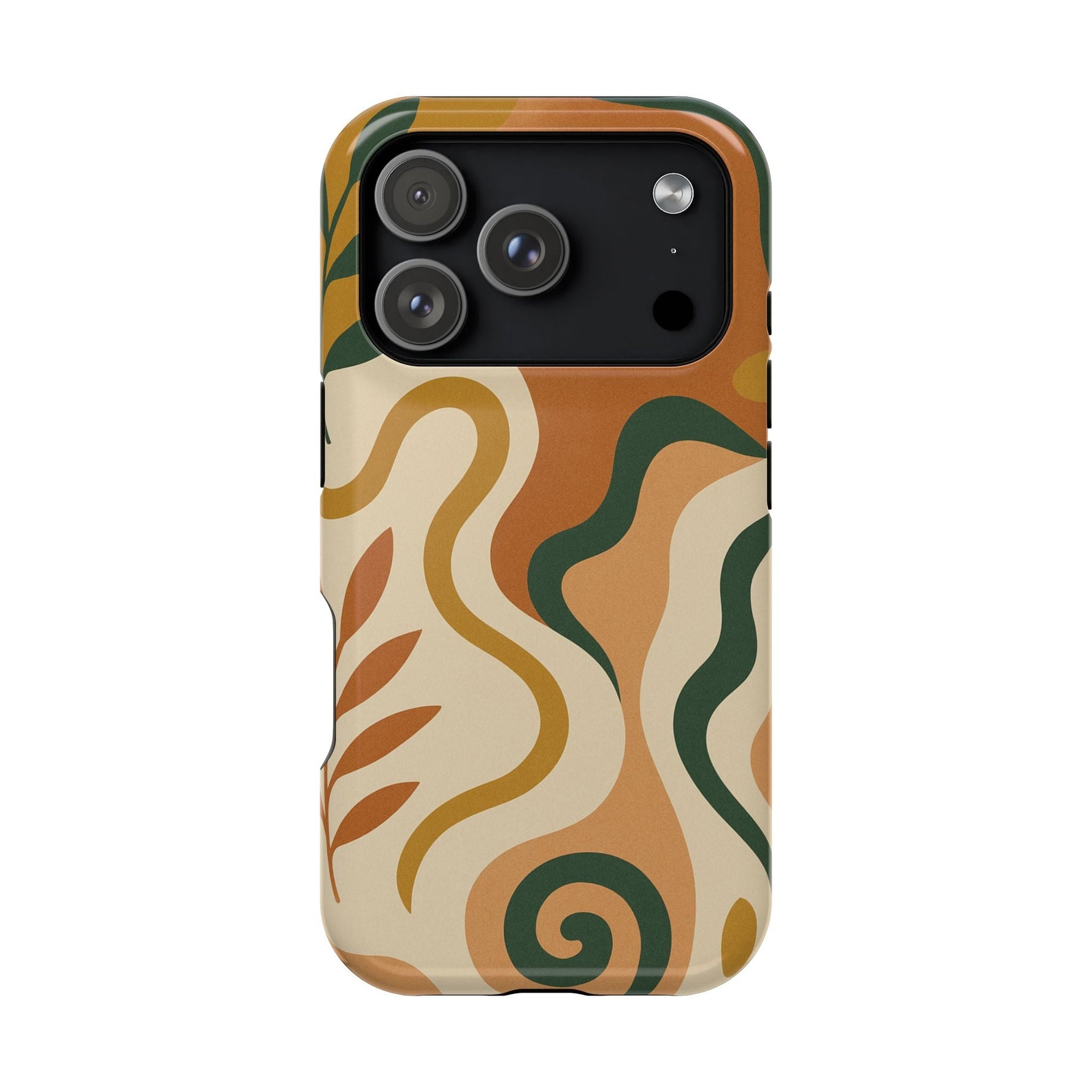 Abstract Earth-Tone Impact iPhone Case — MagSafe  Shamo's iPhone 17 Pro / Glossy