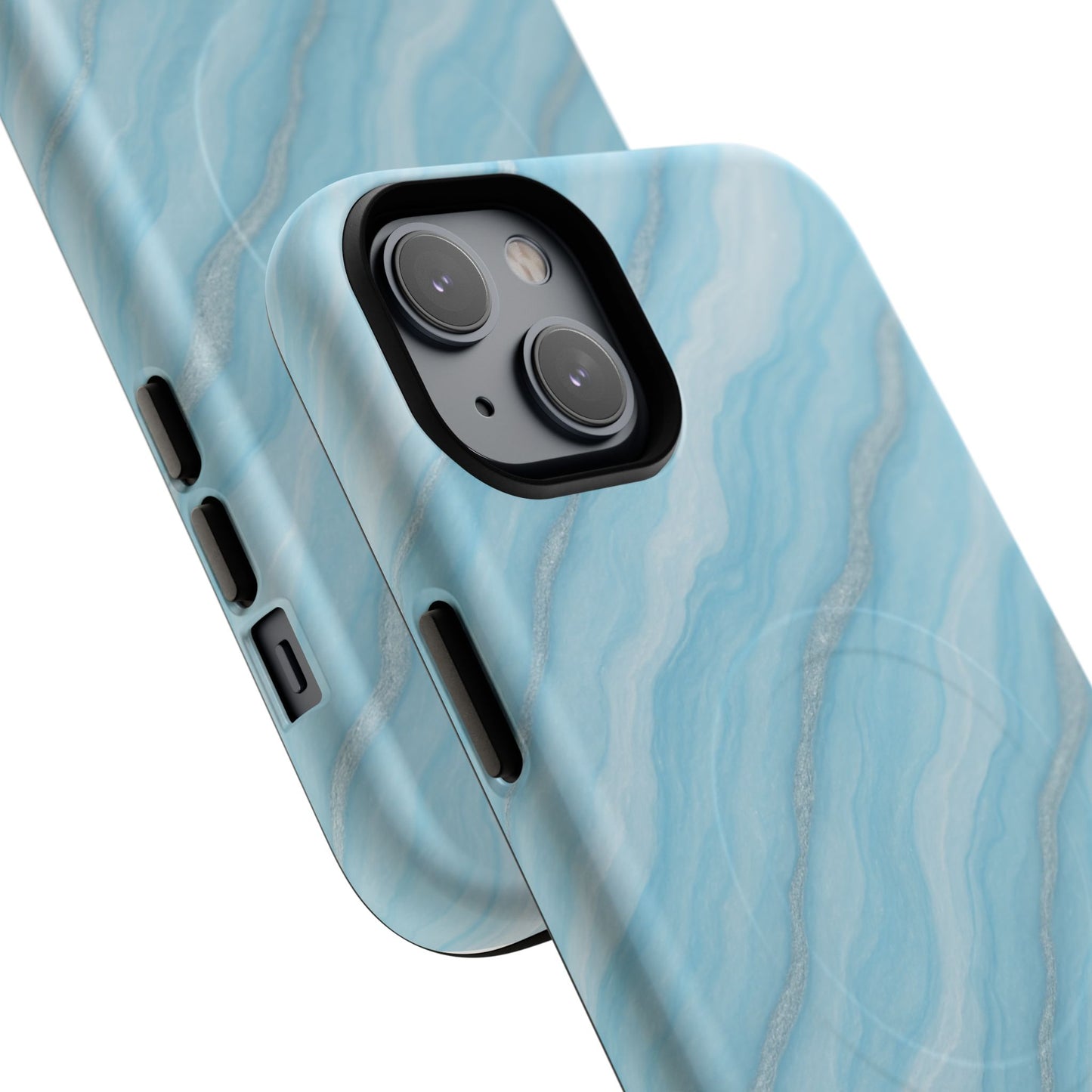 Sky Blue Marble iPhone Case with MagSafe