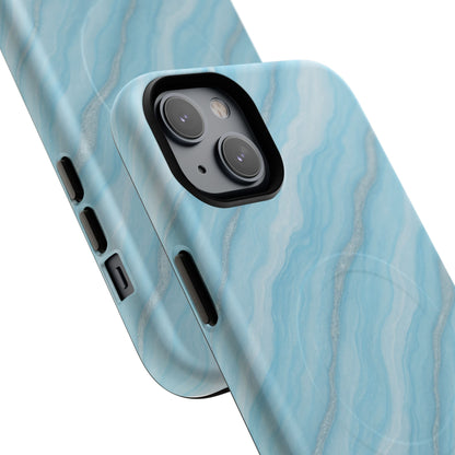 Sky Blue Marble iPhone Case with MagSafe