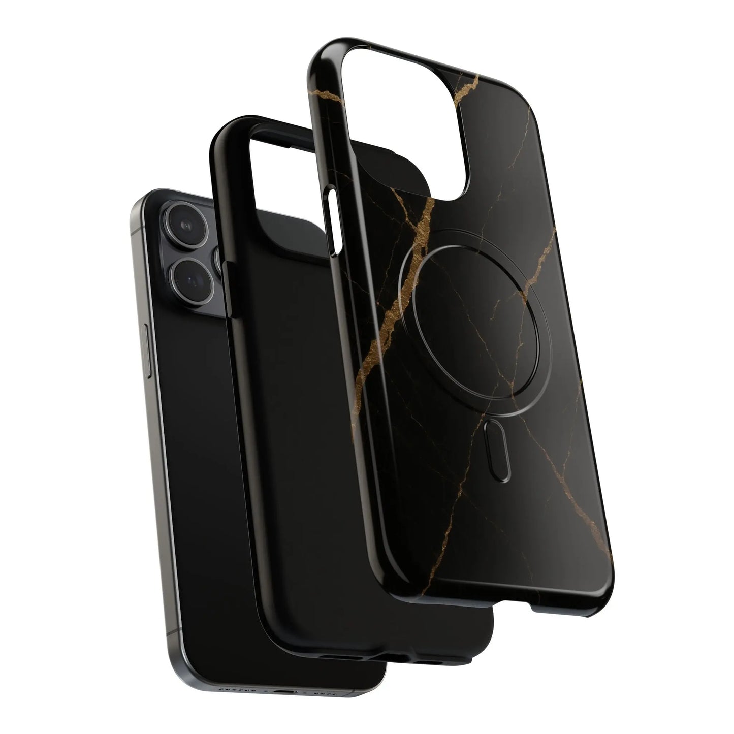 Black & Gold Marble iPhone Case with MagSafe - Shamo's