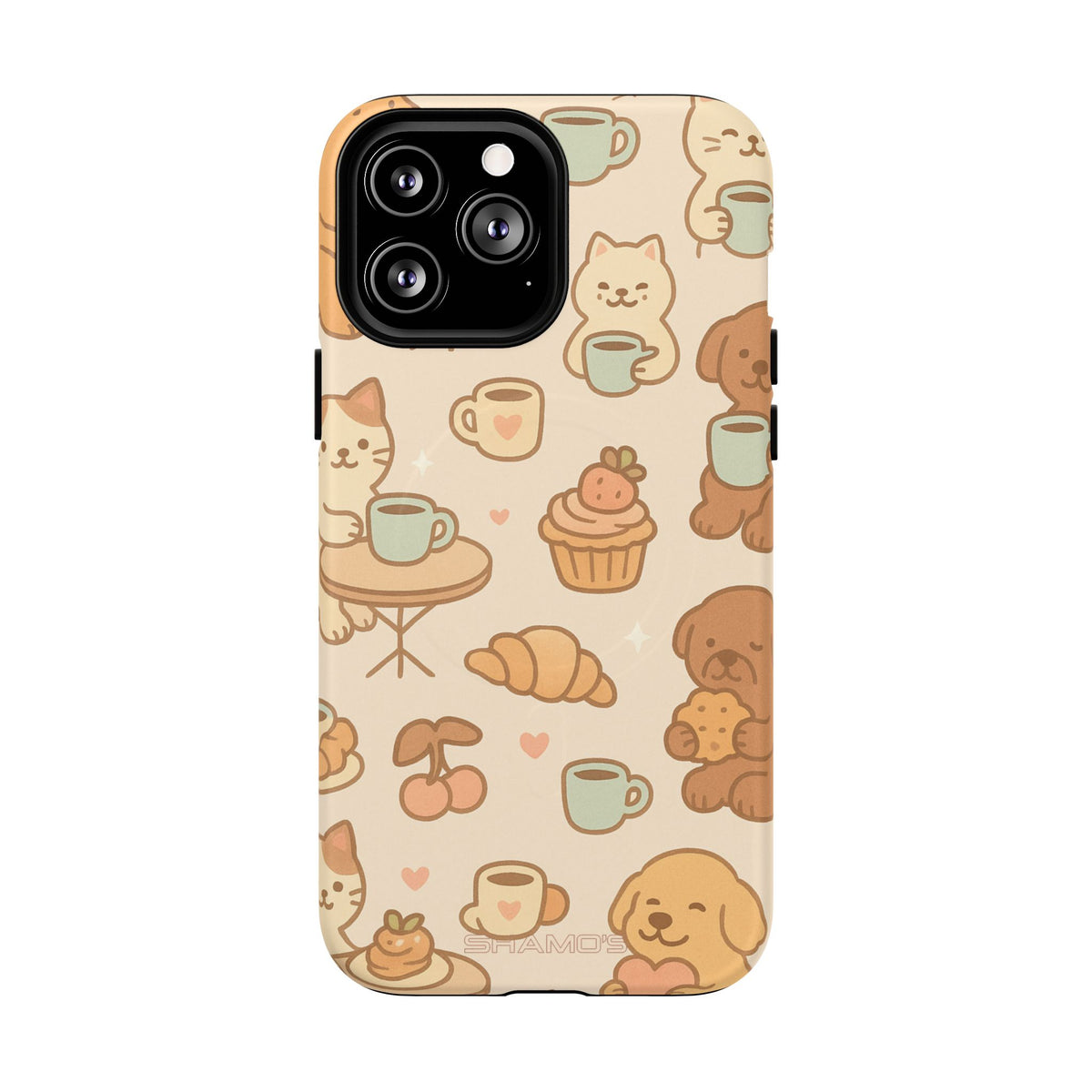 Funda para teléfono con diseño de gatos y perros y MagSafe