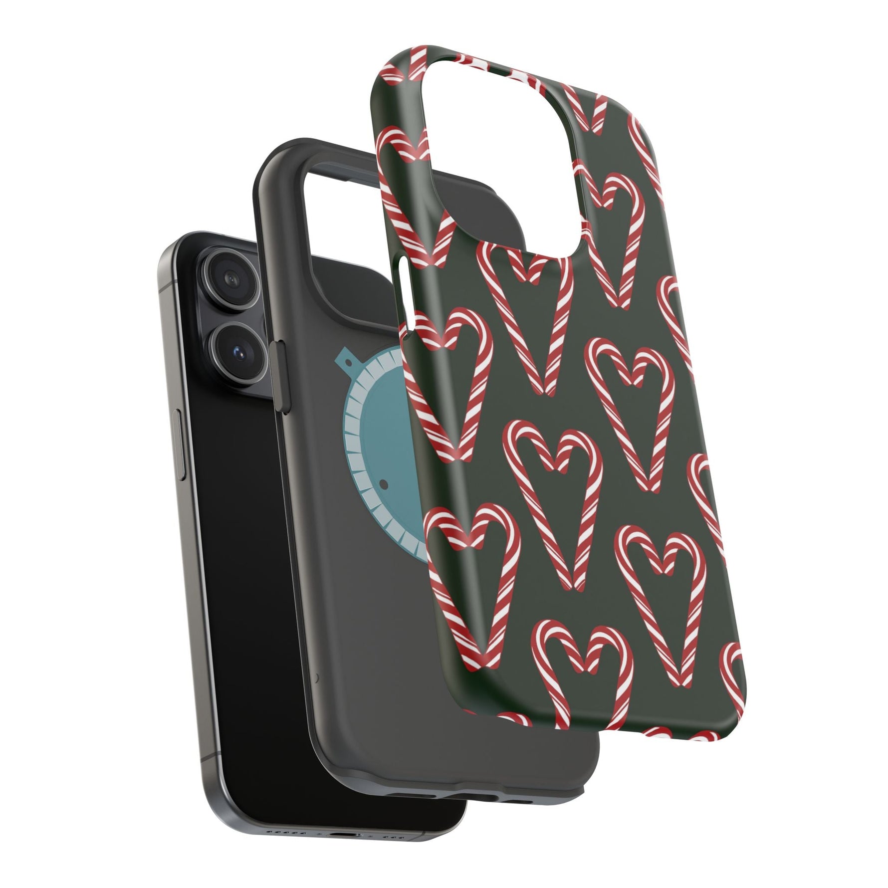 Candy Cane Heart MagSafe Impact-Resistant iPhone Case  Shamo's