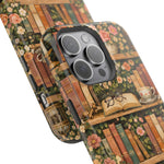 Floral Bookshelf iPhone Case — MagSafe Magnetic, Impact-Resistant