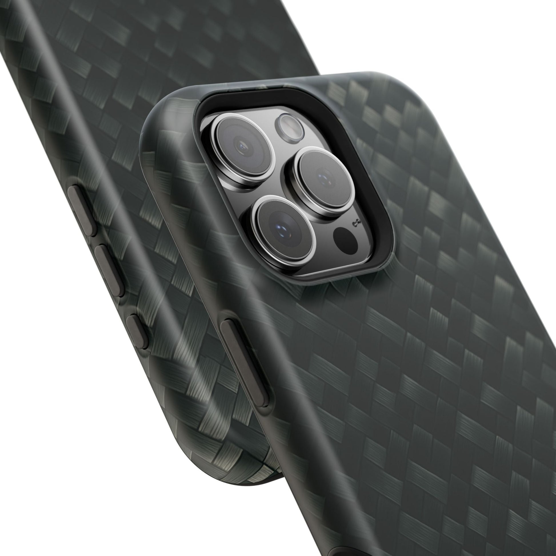 Dark Carbon Fiber Texture Magnetic Impact-Resistant iPhone Case | MagSafe compatible  Shamo's
