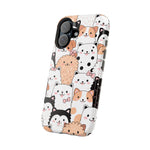 Cute Cartoon Cats & Puppies Phone Case with MagSafe Compatibility