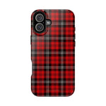 Funda para iPhone resistente a impactos con cuadros escoceses rojos | Compatibilidad con MagSafe