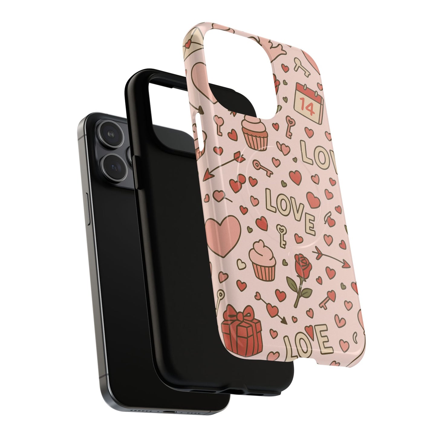 Sweet Love Pattern iPhone Case (MagSafe compatible)