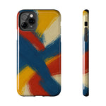 Abstract Brushstroke Tough Phone Case — Colorful Red, Blue & Yellow Protective Cover  Shamo's iPhone 11 Pro Max