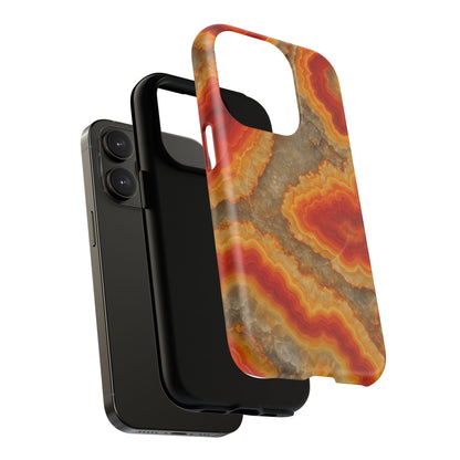 Agate Glow Marble iPhone Case Orange Geode Stone Design with MagSafe
