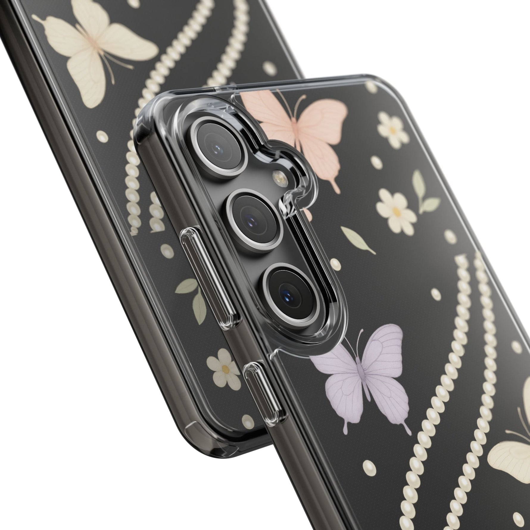 Butterfly Pearl Impact-Resistant Clear iPhone Case  Shamo's