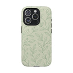 Sage Botanical Leaves Floral iPhone Case | MagSafe - Shamo's