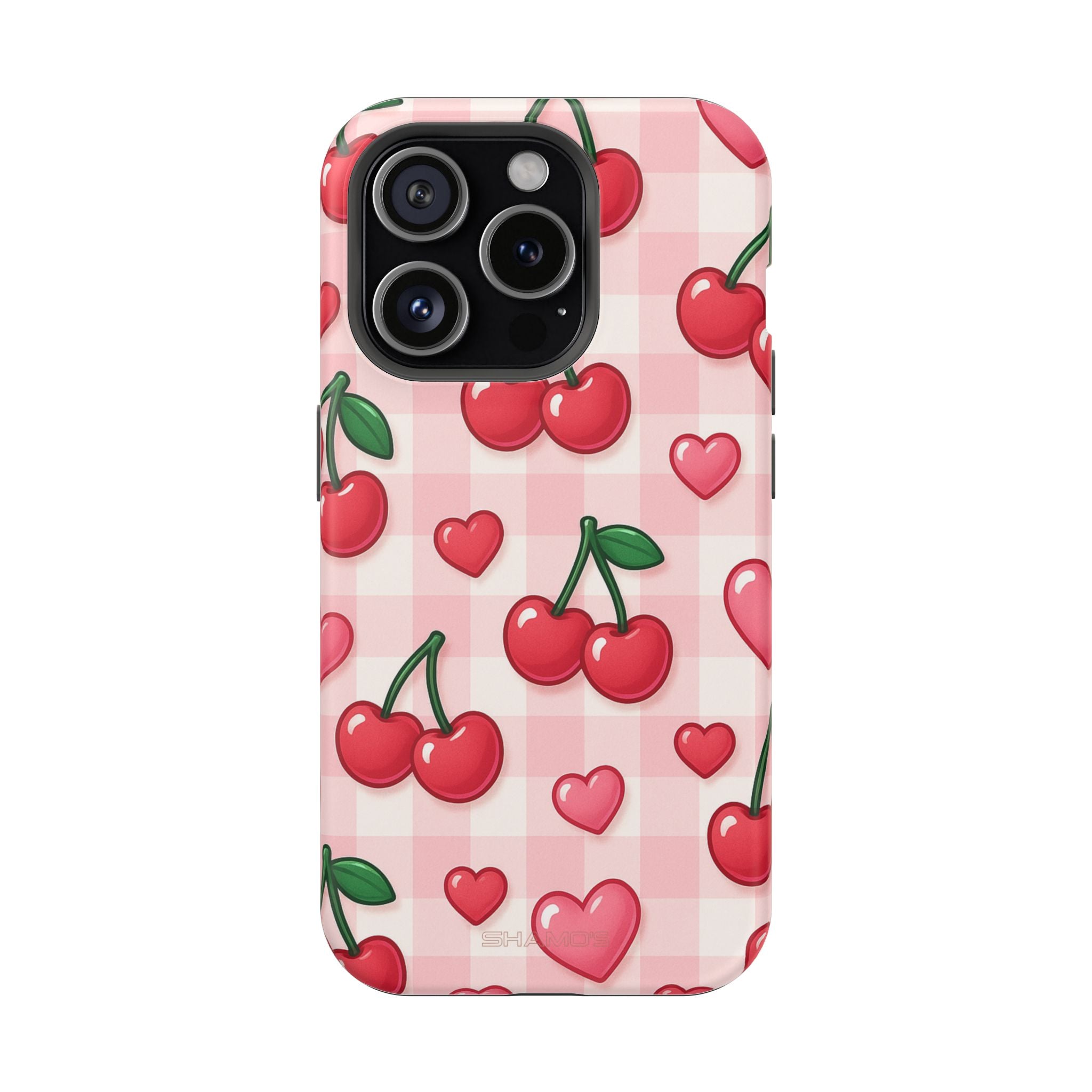 Y2K Cherries & Hearts iPhone Case | MagSafe - iPhone 15 Pro / Matte - Shamo's