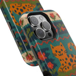 Cozy Knit Leopard Pattern Sweater Holiday Theme iPhone Case with MagSafe compatibility  Shamo's
