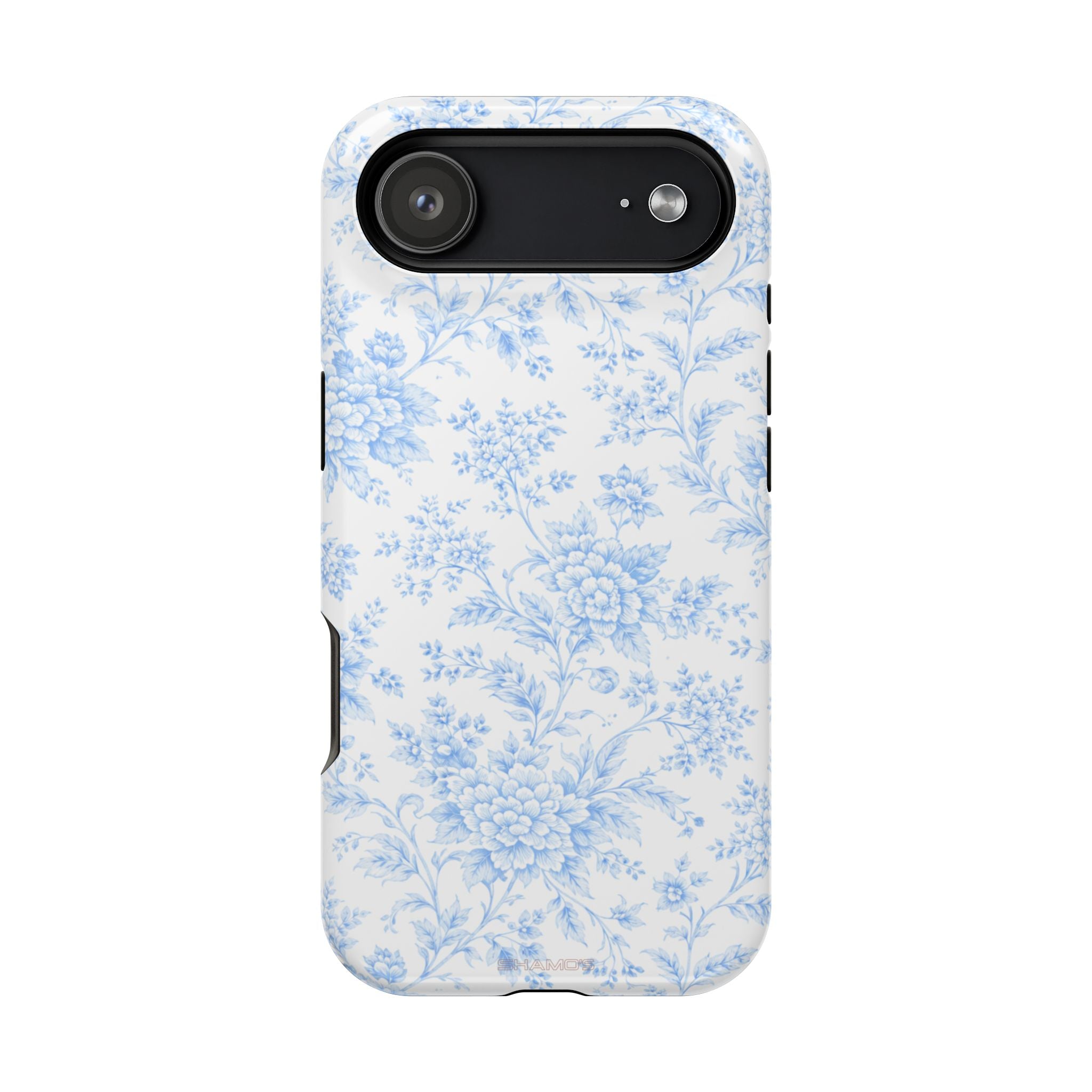 Preppy Look Blue Floral Impact-Resistant Phone Case and MagSafe Compatible - iPhone 17 Air / Glossy - Shamo's