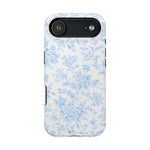 Preppy Look Blue Floral Impact-Resistant Phone Case and MagSafe Compatible