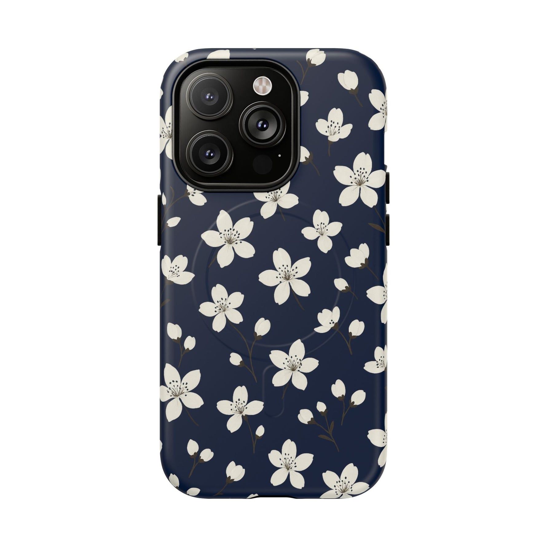 Navy Blossom Floral iPhone Case | MagSafe  Shamo's iPhone 14 Pro / Matte