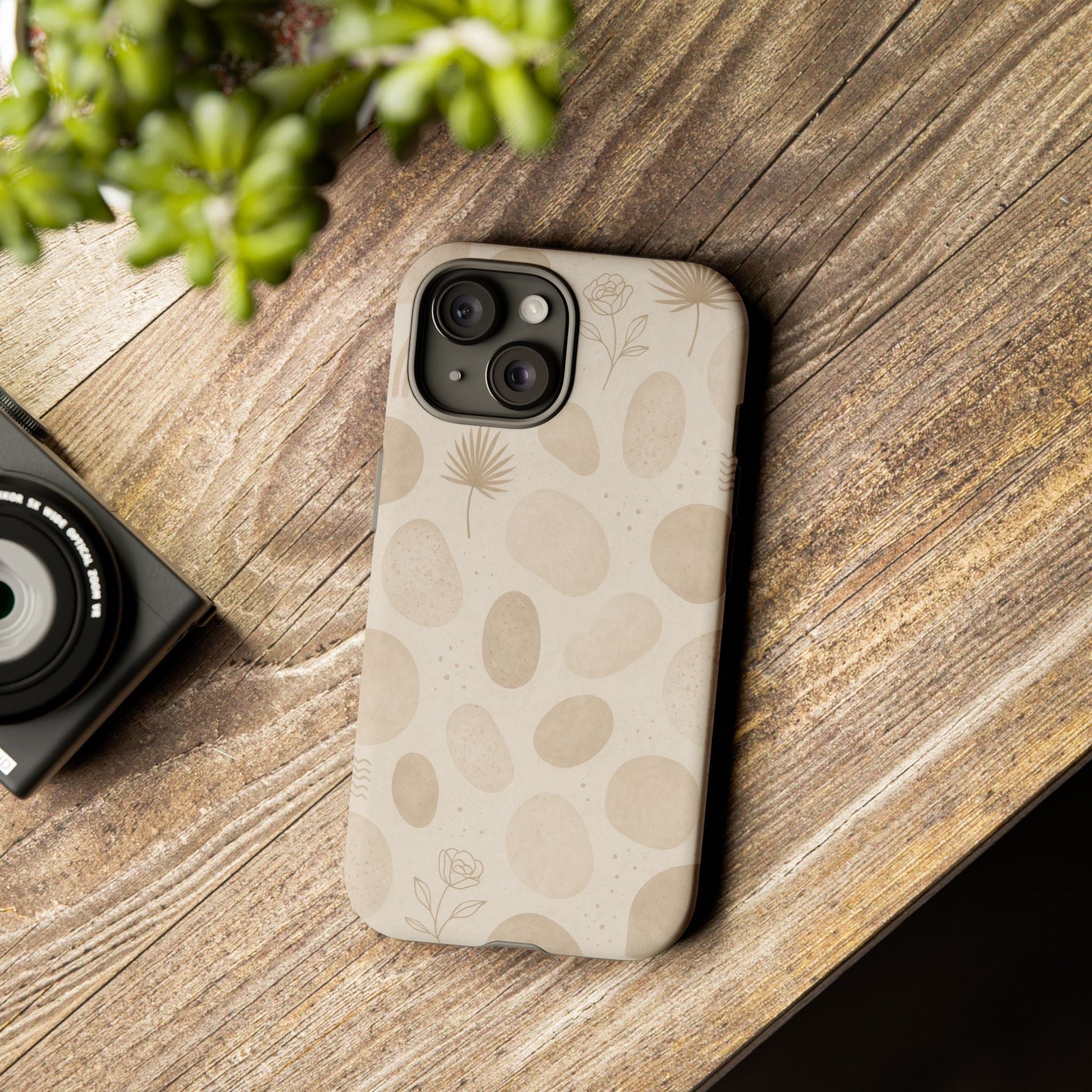 Neutral Pebble Pattern Tough iPhone Case  Shamo's