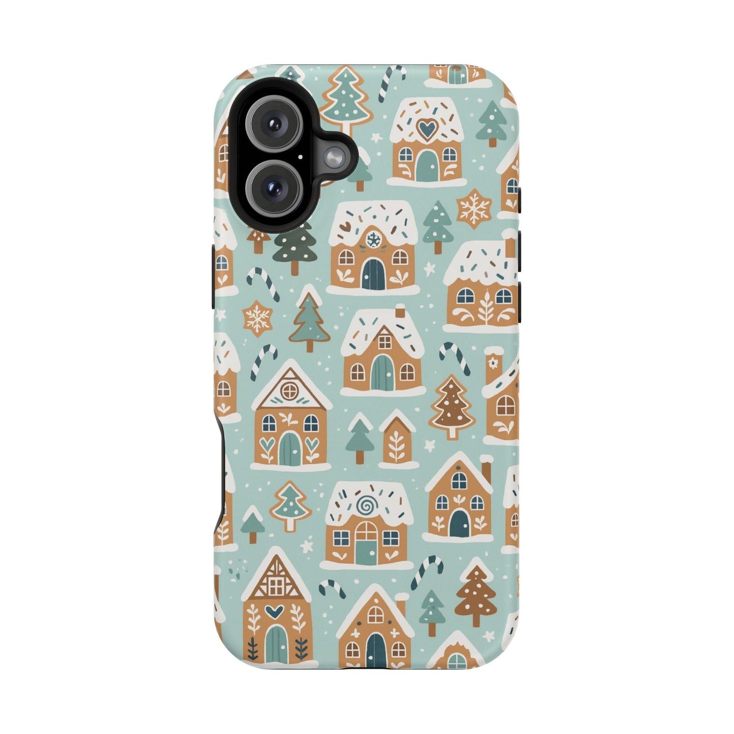 Winter Gingerbread Village Holiday Theme iPhone Case with MagSafe compatibility  Shamo's iPhone 16 Plus / Matte