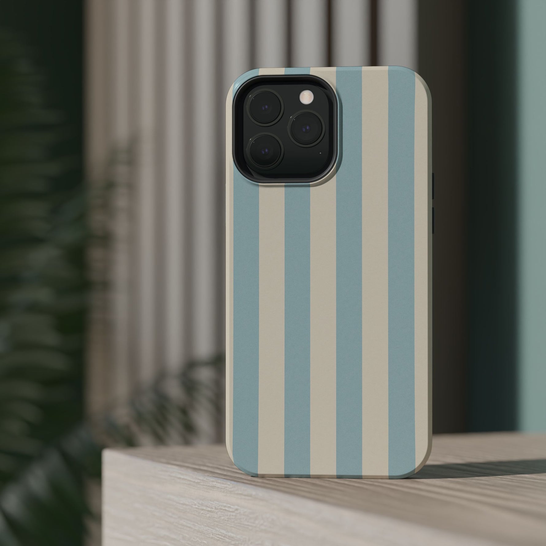 Blue Strips Pattern iPhone Case Compatible with MagSafe - Shamo's