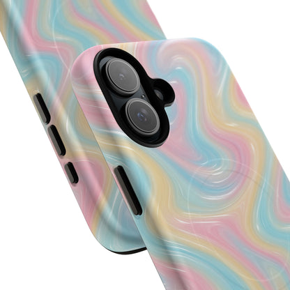 Rainbow Marble Swirl iPhone Case with MagSafe
