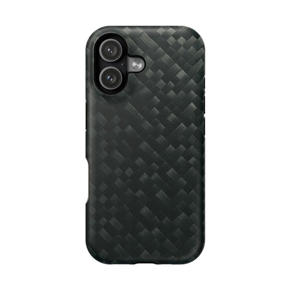 Dark Carbon Fiber Texture Magnetic Impact-Resistant iPhone Case | MagSafe compatible  Shamo's iPhone 17 / Matte