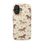 Wild Mustangs – Western Horse Pattern MagSafe Phone Case, glossy iPhone 17, rear view